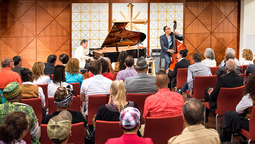 Jazz greats Chick Corea and Stanley Clarke perform in the new Center’s Chapel